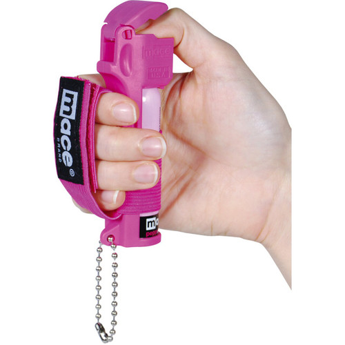 Mace Pepper Spray Jogger Pink in hand