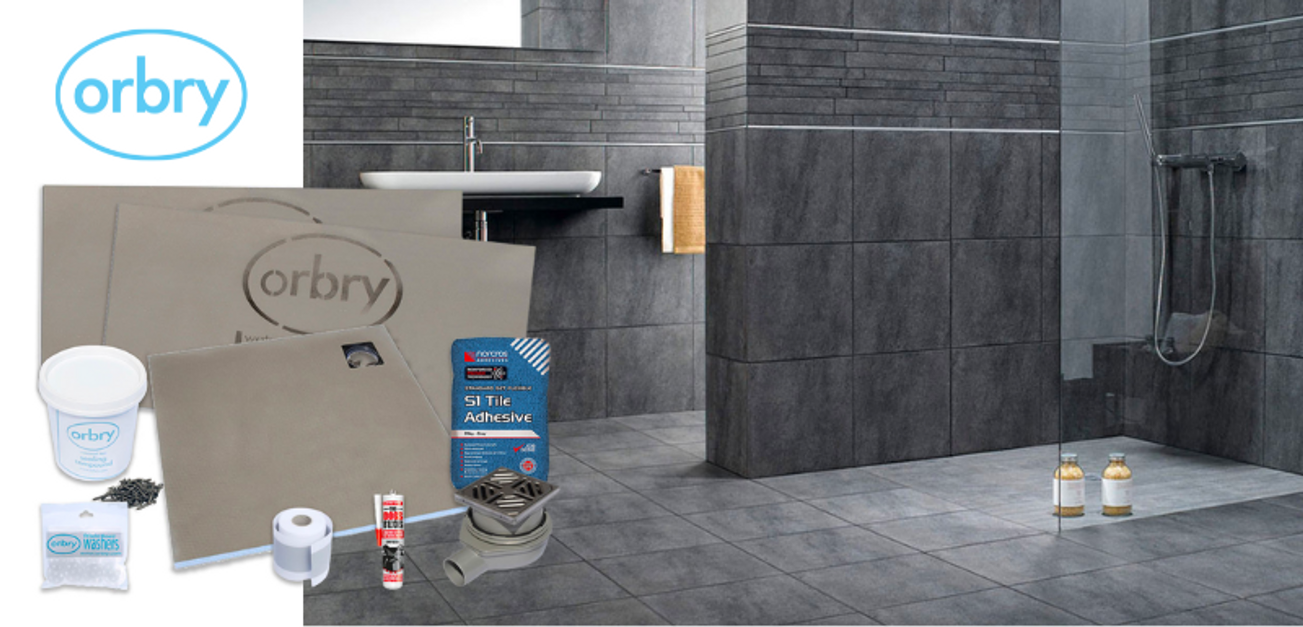 Create a Walk In Shower Room with an Orbry Wet Room Kit Tile Fix Direct