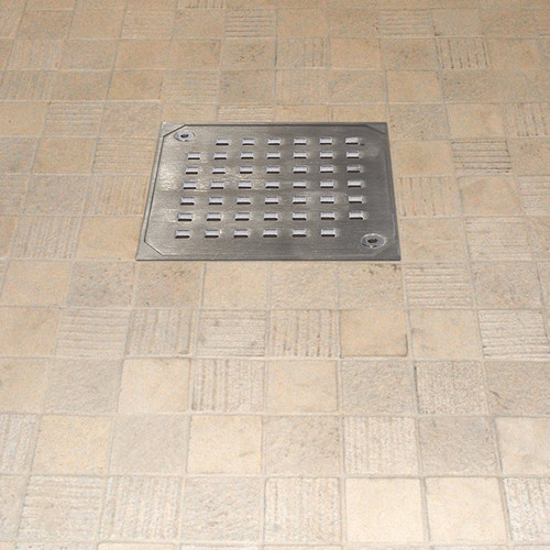 The Orbry Horizontal Drain Designer Stainless Steel Grate supplied by tile fix direct