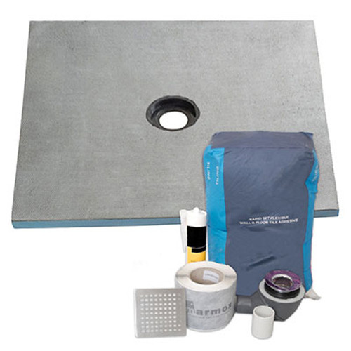 Marmox Centre Drain Shower Tray Kit and wet room kit