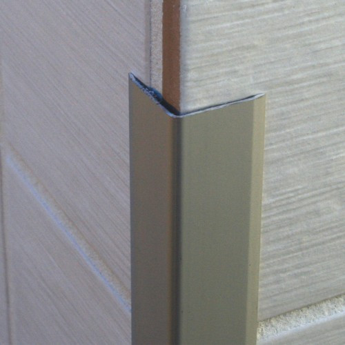 Genesis EAA Aluminium Retro-Fit Corner Protector used on a tile corner