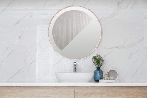 A round mirror with a thermopshere round mirror demister
