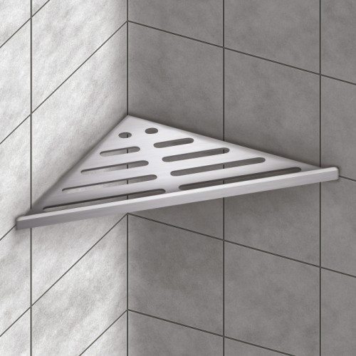 Genesis Retro Fit Aluminium Diamond Shelf used in a tiles shower