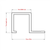 Dimensions of the Dural Squareline DPS Aluminium Tile Trim