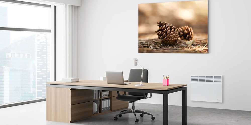 ThermoSphere electric oil radiators used in a modern white living room