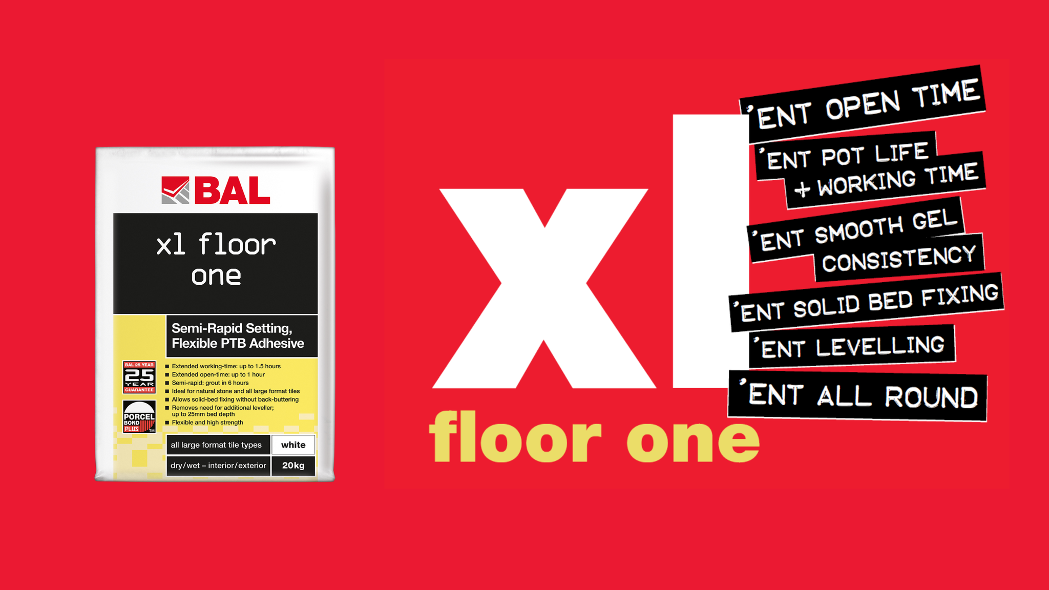 NEW BAL XL Floor One Thick Bed Floor Tile Adhesive Tile Fix Direct
