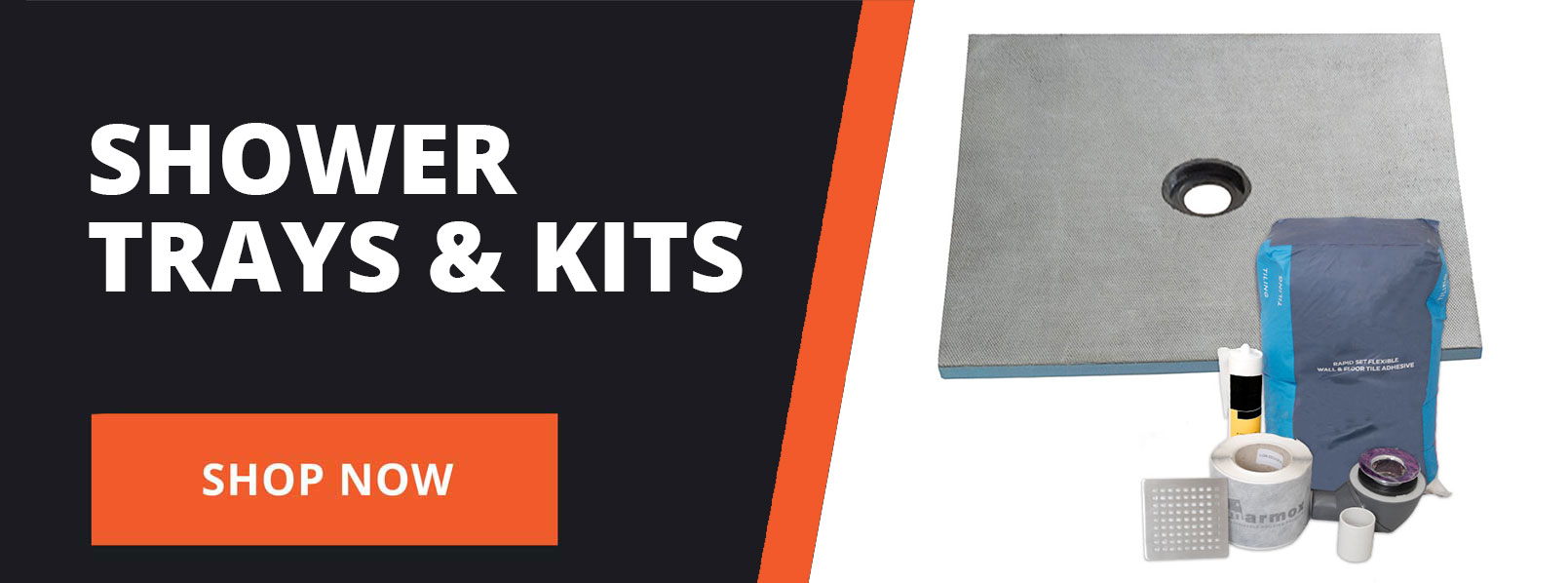 Shower tray kits and shower tray risers available from Tile Fix Direct