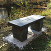 Cast stone hand sculpted 4 foot concrete bench from Athena Garden make wonderful memorial and special holiday gifts. This large stone bench is a natural rock and boulder design that has quality and personality , decorative concrete garden bench, outdoor decor and personalized memorial bench. 
Straight concrete bench, memorial bench, Four foot garden bench, outdoor furniture, memorial stone bench, Garden Bench, Commercial concrete bench