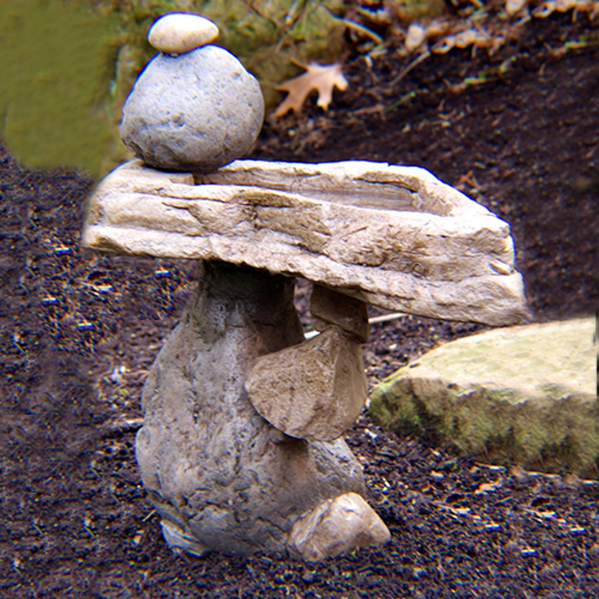 Balancing Rock Birdbath