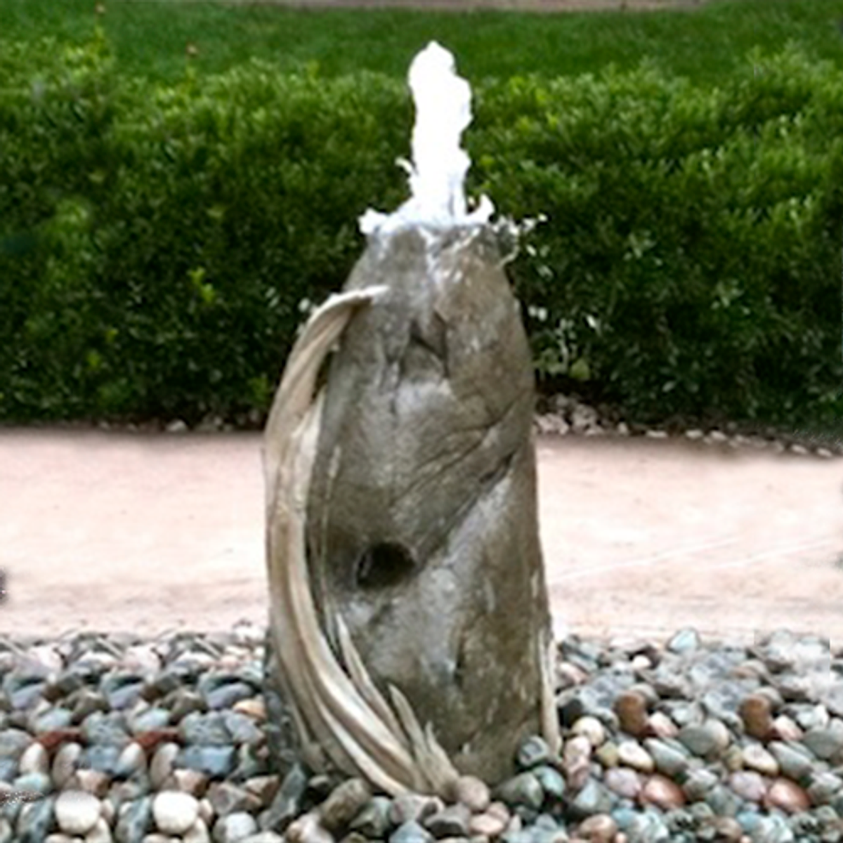 cement fountain, stone wheat fountain, concrete fountain, stone fountain, garden fountain, outdoor water feature, invisible water feature