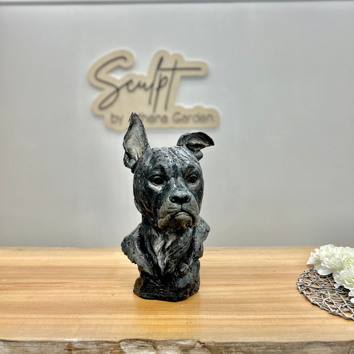 Custom Pet Memorial  Sculpture -Boxer mix