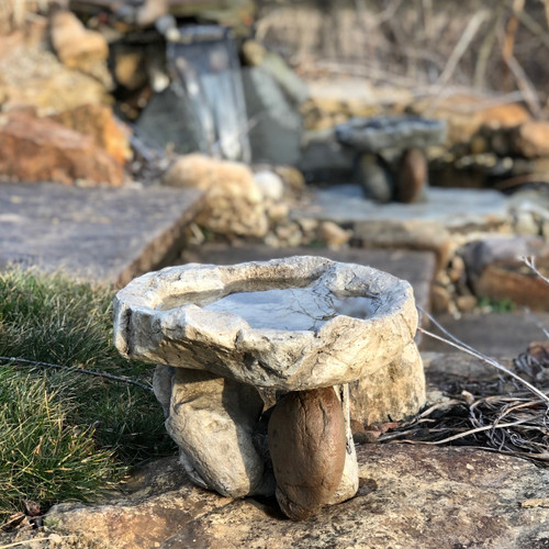 BALANCING ROCK BIRD BATH BOWL CF-520 CHESAPEAKE STONE