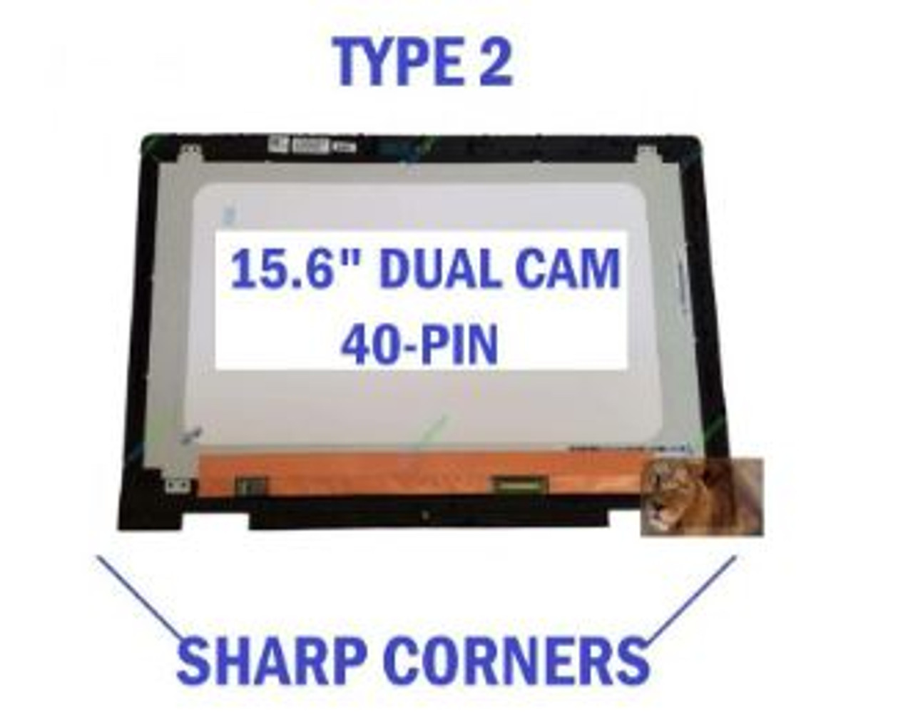 Dell Laptop Inspiron 5578 15.6-LED LCD Display TouchScreen Assemby Type-2 (1920X1080) (40-Pin) Sharp Corner/LCD Pantalla Esquina Cuadradas Dell New YM0K7,2RMRP,B156HAB01.0