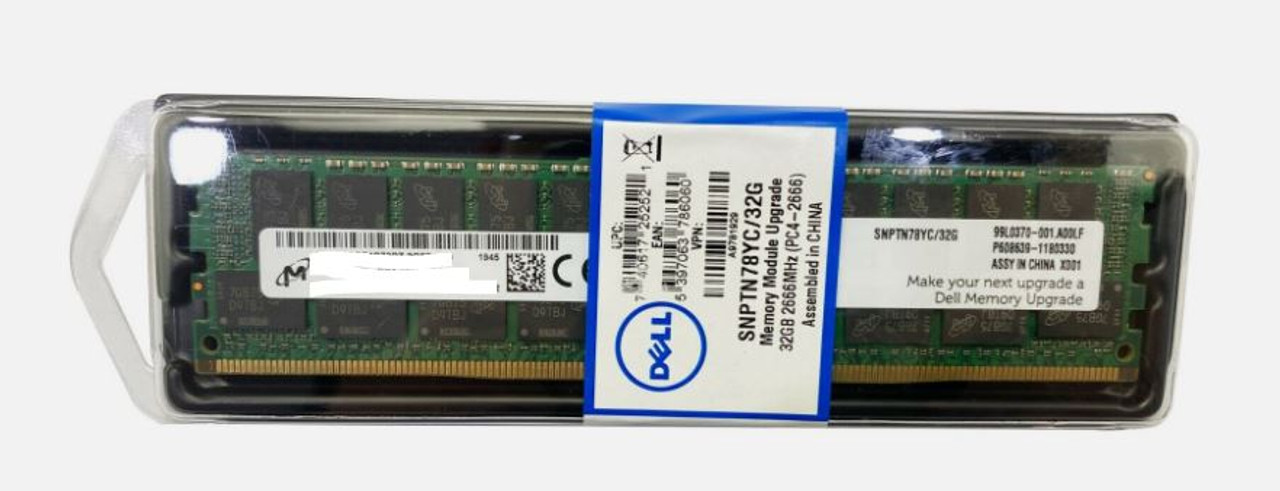 Dell Poweredge Original Memory 32GB RDIMM 288-Pin 2666 Mhz (PC4-2666) ECC DDR4 SDRAM 2Rx4 RDIMM/Memoria Original New Dell  M393A4K40CB2-CTD,SNPTN78YC/32G,A9781929