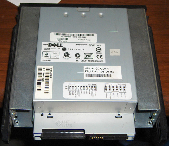 DELL POWERVAULT 100T DAT72 INTERNAL DAT 36/72 GB DRIVE BLACK 68 PIN REFURBISHED DELL DF675, JF110, NW740, R3999