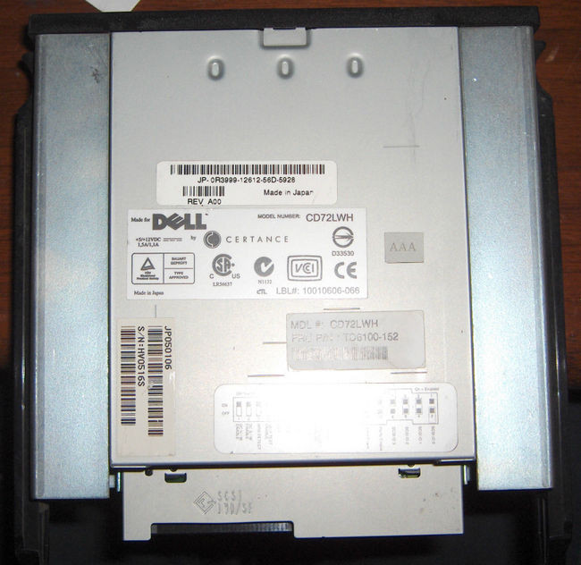DELL POWERVAULT 100T DAT72 INTERNAL DAT 36/72 GB DRIVE BLACK 68 PIN REFURBISHED DELL DF675, JF110, NW740, R3999