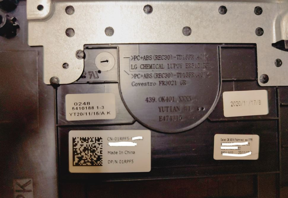 Dell Laptop G5 15 5500  ORIGINAL PALMREST (1RPF5)  SPANISH KEYBOARD BLIT ( R7H22)  ASSEMBLY-6HF1K/ Descansamanos Con Teclado En Español New Dell R7H22, 1RPF5, 6HF1K