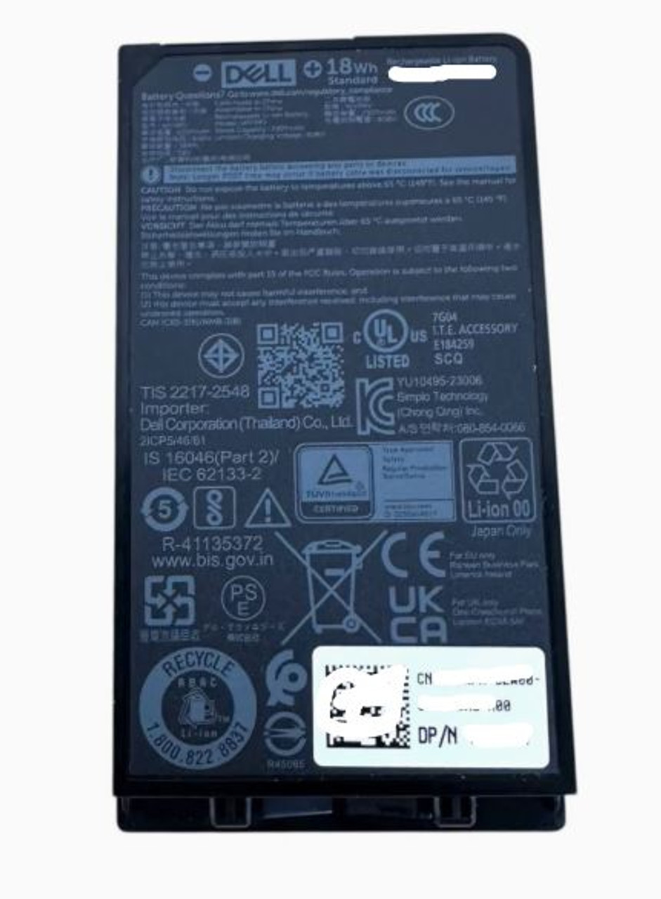 Dell Laptop Latitude 7030 Rugged Extreme Original Battery 2-Cell 18Wh 7.8V Type-WV9RV /Bateria Original New Dell VM2HR,451-BDHV, 34NWX,WCKPX
