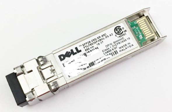 Dell Networking Original Optical Transceiver  25Gbps Sfp28Sr (Short Range) 850 Nm S28-10G-25G-Sr-85C (Only 25 Gb/S) / Gibic De 25Gb Temp 85C New Dell 407-BCHI, PY7V9, HHHHC, FTLF8536P4BNL-E5