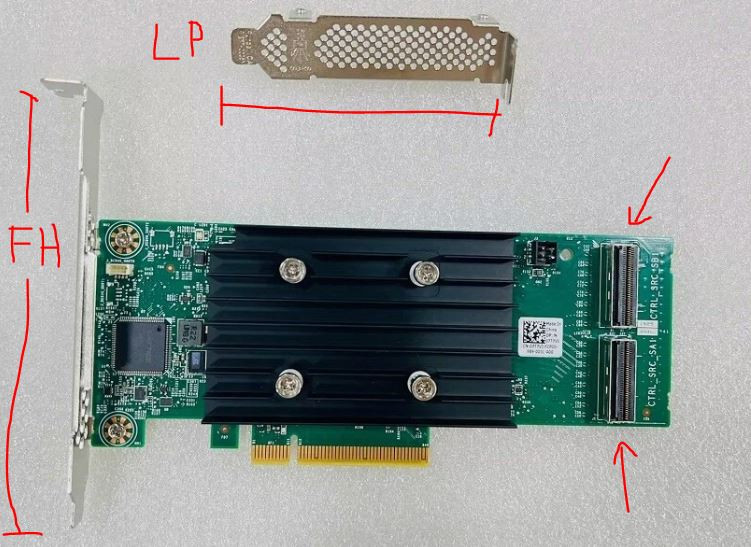 DELL POWEREDGE ORIGINAL PERC H355  (PERC 11) INTERNAL ADAPTER-CONTROLLER CARD RAID 0/1/10 BROADCOM  WITH LOW OR HIGH PROFILE BRACKET ( NO CABLES SAS) / TARJETA CONTROLADORA INTERNA CON BRACKET ALTO O BAJO NEW DELL 405-ABCU, VCV6T