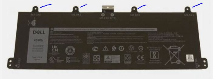 Dell Laptop Latitude 7320 Detachable Battery Original 2 Cell 40W Type-9F4FN 7.6V / Batería Original 2 Celdas New Dell 9F4FN, X28GR, 2VKW9