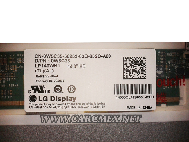 DELL Laptop XPS 14Z (L412Z), Vostro 3400 LCD Screen Display 14.0 INCH WXGA HD (1366 X 768) Glossy NEW DELL W5C35, H3D38, LP140WH1