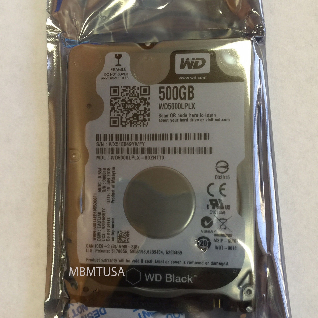 DELL LAPTOP DISCO DURO 500GB SATA  7.2K  7MM  2.5 INCHES  WESTERN DIGITAL NEW DELL N549T,WD5000LPLX