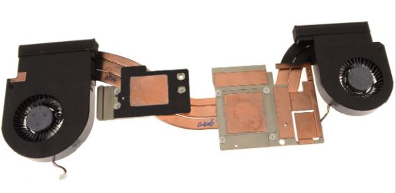 Dell Laptop Precision 7720 Original Video Card Heatsink + (2) FAN 4-PIN Connector Assembly For NIVIDIA GRAPHICS/ Disipador de Carlor y Abanico de Procesador Y Tarjeta Grafica Refurbished Dell  55MXD