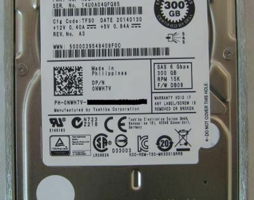 DELL POWEREDGE ORIGINAL HARD DRIVE 300GB@15K 2.5IN SAS RPM 6GBPS HOT-PLUG  WITH TRAY / DISCO DURO ORIGINAL CON CHAROLA NEW DELL D179G, RWC83, 342-4276, 81N2C, 342-3409, 9VGK7, NWH7V, XVJ5H, W7MXW, 1D94D, V2RP2, H8DVC, 8C2JN