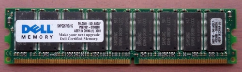 DELL POWEREDGE 400, 700, 750, PRECISION 360,450, 650, PV 745N MEMORIA 1GB DDR 184-PIN SDRAM ECC 400 MHZ ( PC3200 ) DELL REFURBISHED SNPG2671C/1G,KTD-WS450/2G,