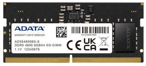 Memoria Laptop/Desktops Adata 16GB DDR5 4800Mhz SO-DIMM AD5S480016G-S