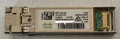 Cisco Original Transceiver  10GBASE-SR 850NM 10GB/S SFP+SR (Short Range) 300M / Fibra Optica Multimodo New Dell SFP-10G-SR, 10-2415-03, SFP-10G-SR-LEG, AA075994