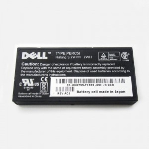 Dell Poweredge 1900, 1950, 2900, 2950, 2970, 6950, 840, R710, R805, R900, R905, T300, T605 Battery 7WHR 3.7V (No Cable) For PERC5I / PERC6I New Dell U8735, NU209, XJ547, P9110