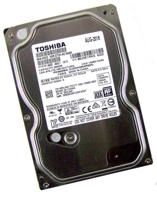DELL TOSHIBA HARD DRIVE 500GB 7.2K RPM SATA III 3.5 INCH 32MB / DISCO DURO SIN CHAROLA NEW DELL RXJWX, DT01ACA050