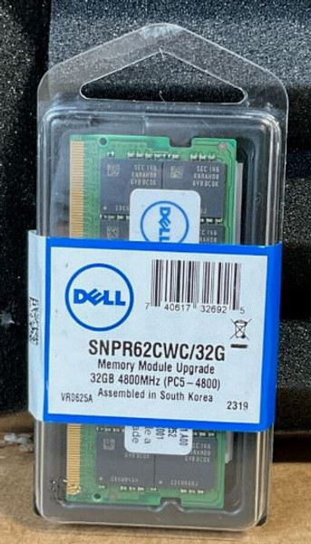 Dell Laptop /Desktops Original Memory 32Gb (1X32Gb) 4800Mhz Non-Ecc Ddr5 2Xr8 Sdram 262-Pin So-Dimm 1.1V / Memoria Original New Dell 370-Agzl,  Snpr62Cwc/32G, Ab949335 , Mtc16C2085S1Sc48Ba1