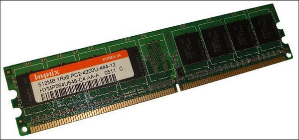 HYNIX  DESKTOP  MEMORY  512MB PC2-4200U  DDR2 MEMORY, 240-PIN SDRAM HYMP564U648-C4