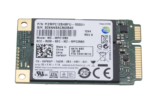 DELL LAPTOP HARD DRIVE 128GB MSATA 7MM SSD 2 PULG SATA III 6GBS, 3.0GBS SUPPORT AND 1.5GBS SUPPORT /DISCO DURO INTERNO ESTADO SOLIDO (SSD) NEW DELL PM830, MZMPC128HBFU MZMPD128HAFV-000D1 KG53D 4VG3M 128HBFU 