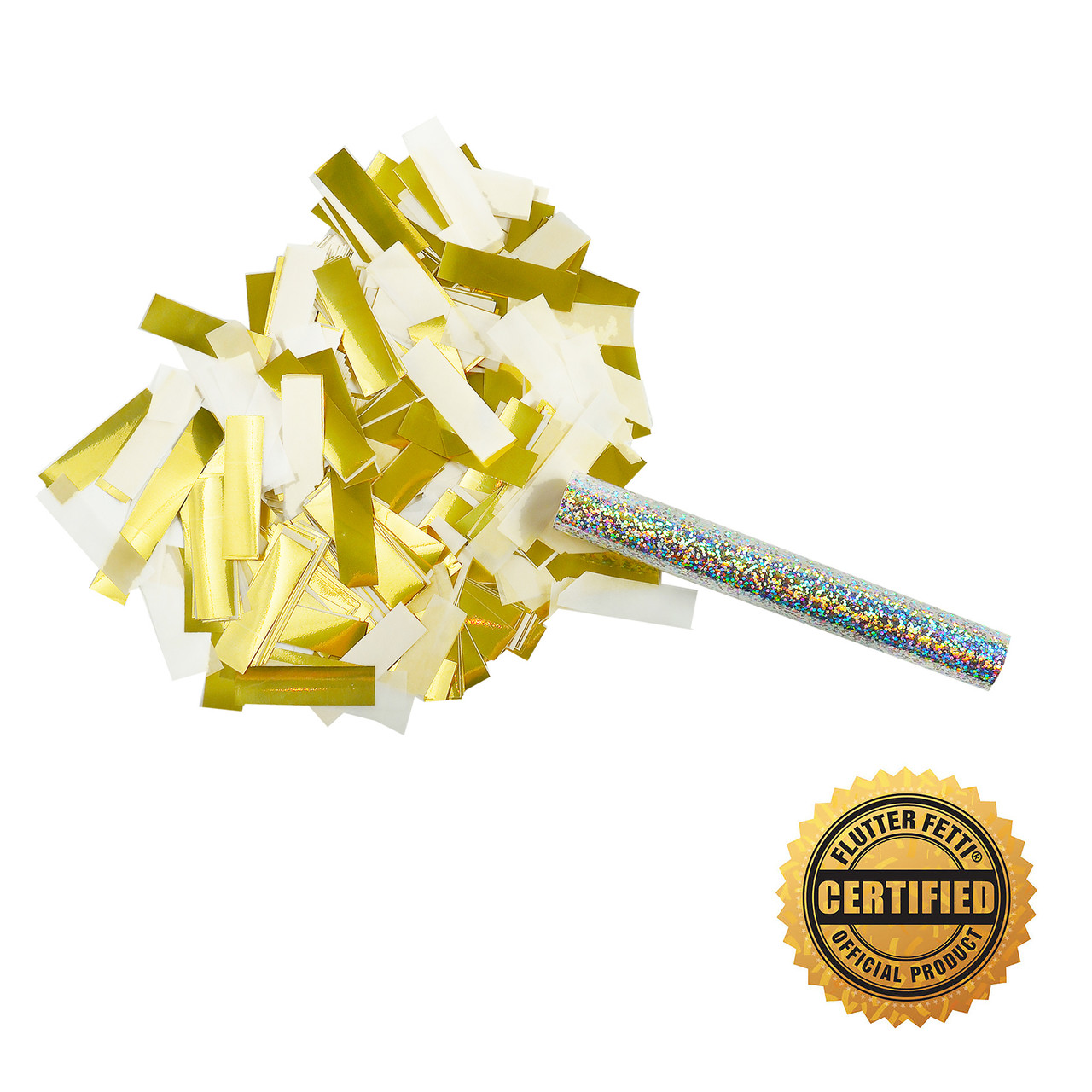 Confetti Streamers: Purple + Gold Flashy Breakaways. USA Factory
