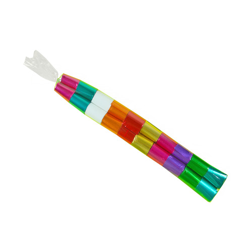 2” x 10” Sleeve of 1” X 18’ Flameproof Metallic Streamers/20 per sleeve