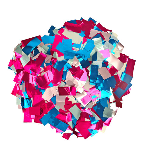1lb. Bulk Metallic Confetti – Baby Pink, Magenta, Royal Blue, Baby Blue & White