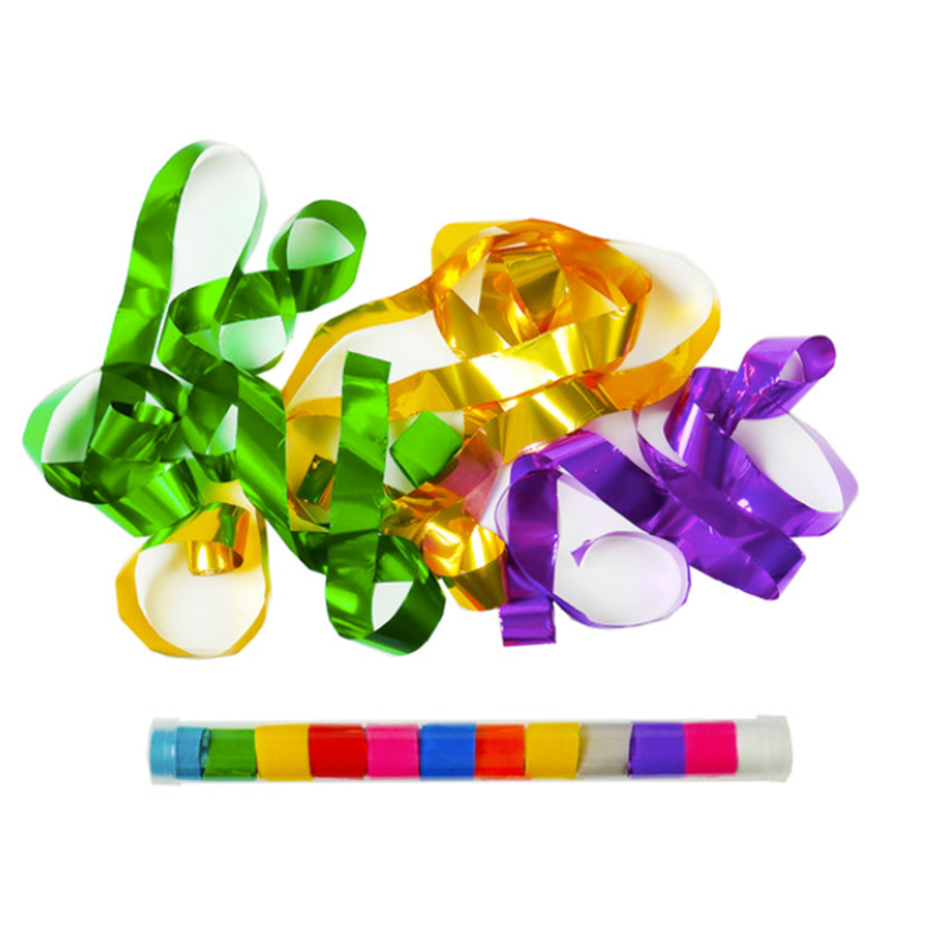 9" Speed Load Tube w 12 – 7/8” X 18’ long Flameproof Metallic Streamers