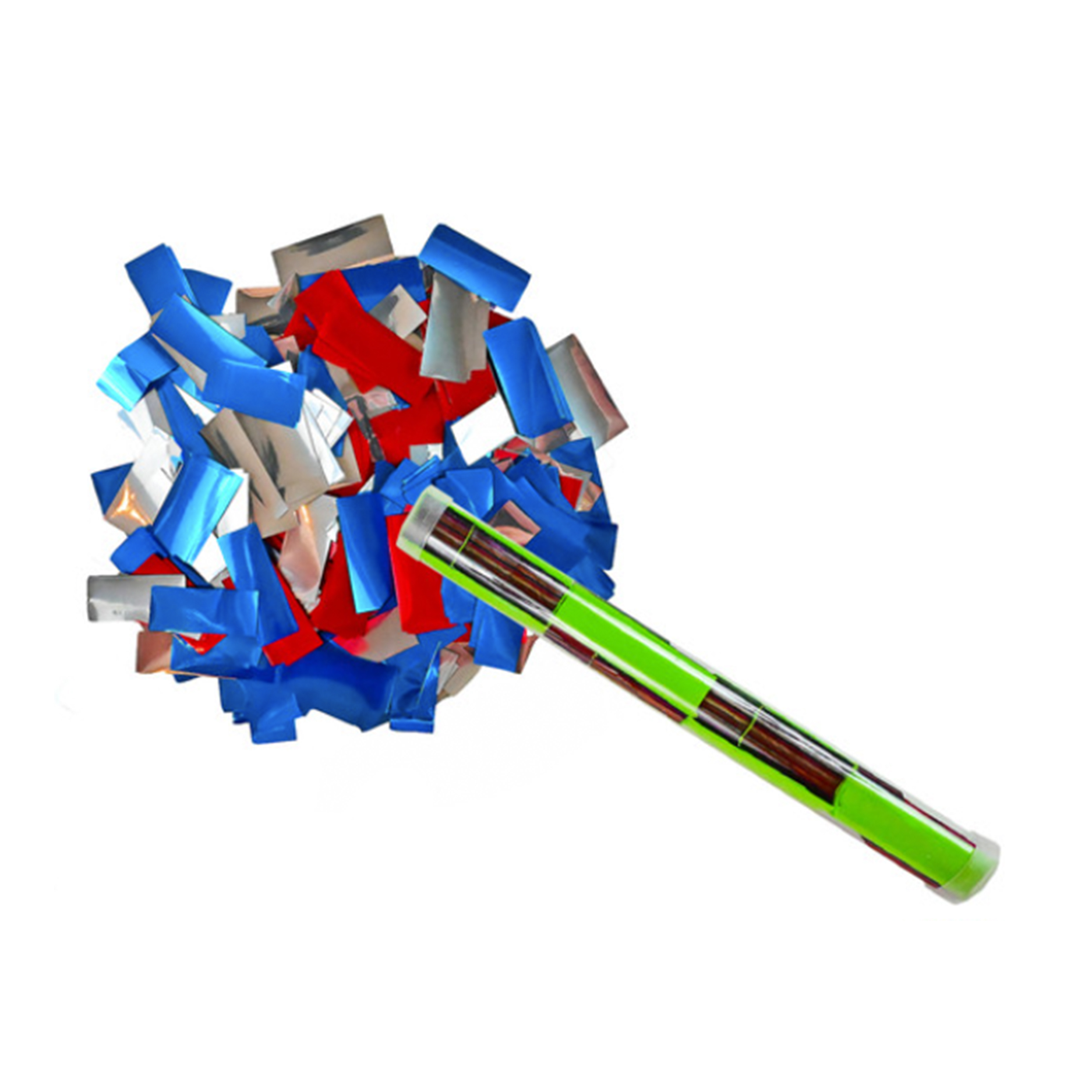 Flutter FETTI® 9" Speed Load Tube filled with Flameproof Custom Colored Metallic Confetti. Flutter FETTI® 9" Speed Load Tube filled with Flameproof Custom Colored Metallic Confetti.