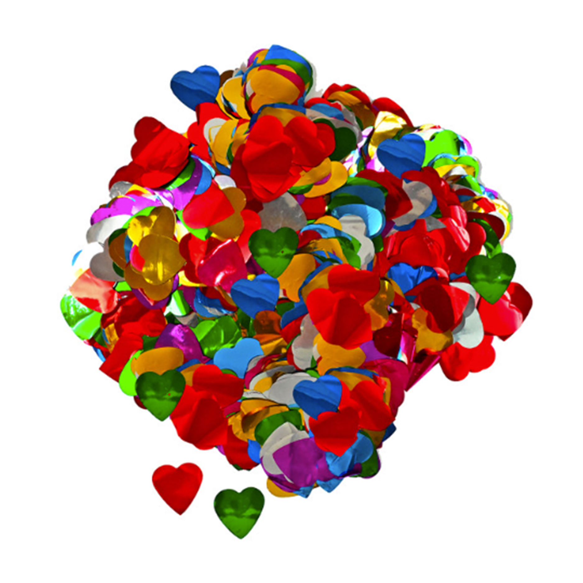 1.5" Die Cut Flameproof Metallic Hearts Approximately 11,520 Hearts per lb.