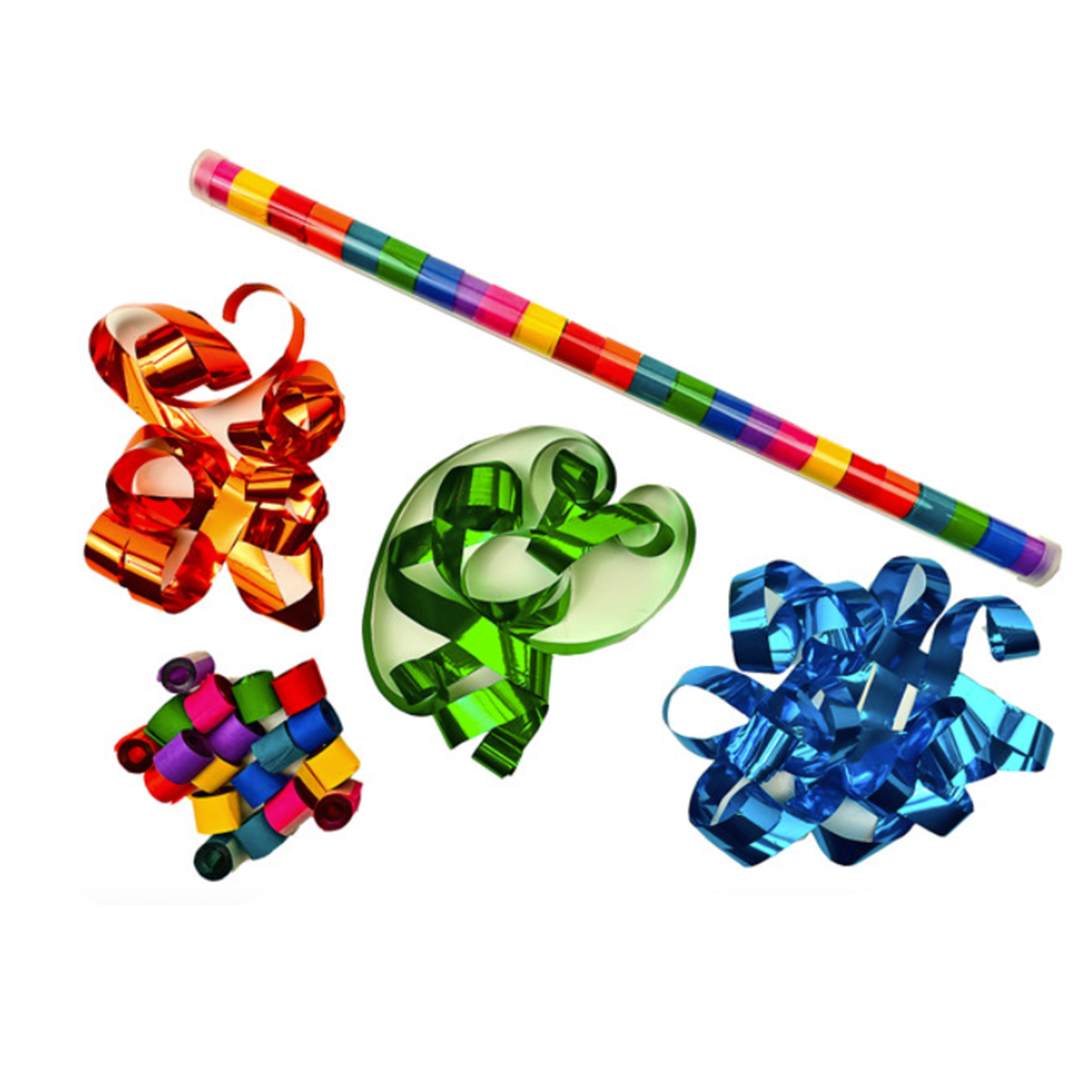 18" Speed Load Tube w 24 Flameproof 18’ X 3/4” Metallic Streamers/Custom Colors