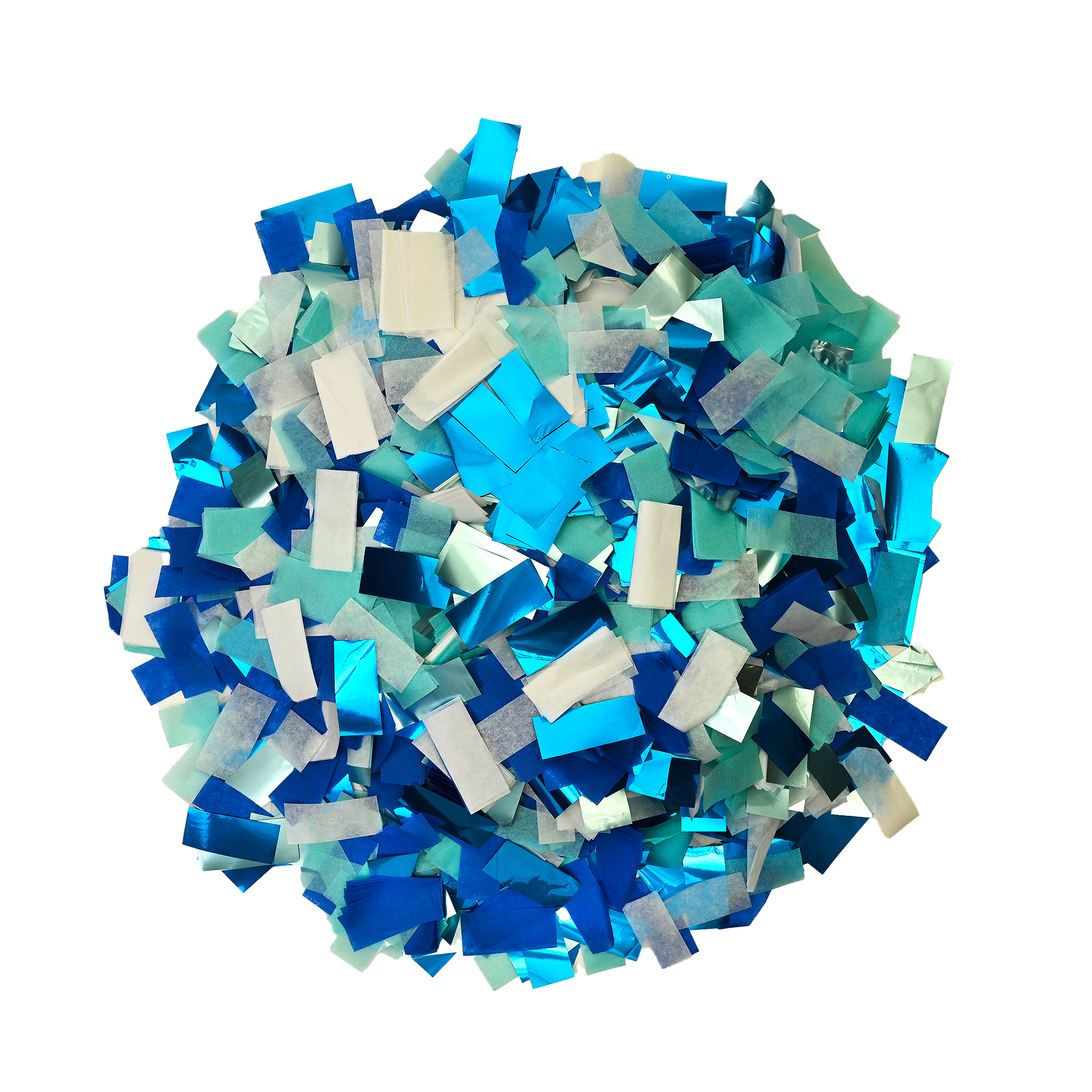 Bulk Gender Reveal Boy Confetti/Mixture of 11,997 pieces of biodegradable & flameproof Tissue Confetti w 3,095 pieces of flameproof Metallic Confetti.