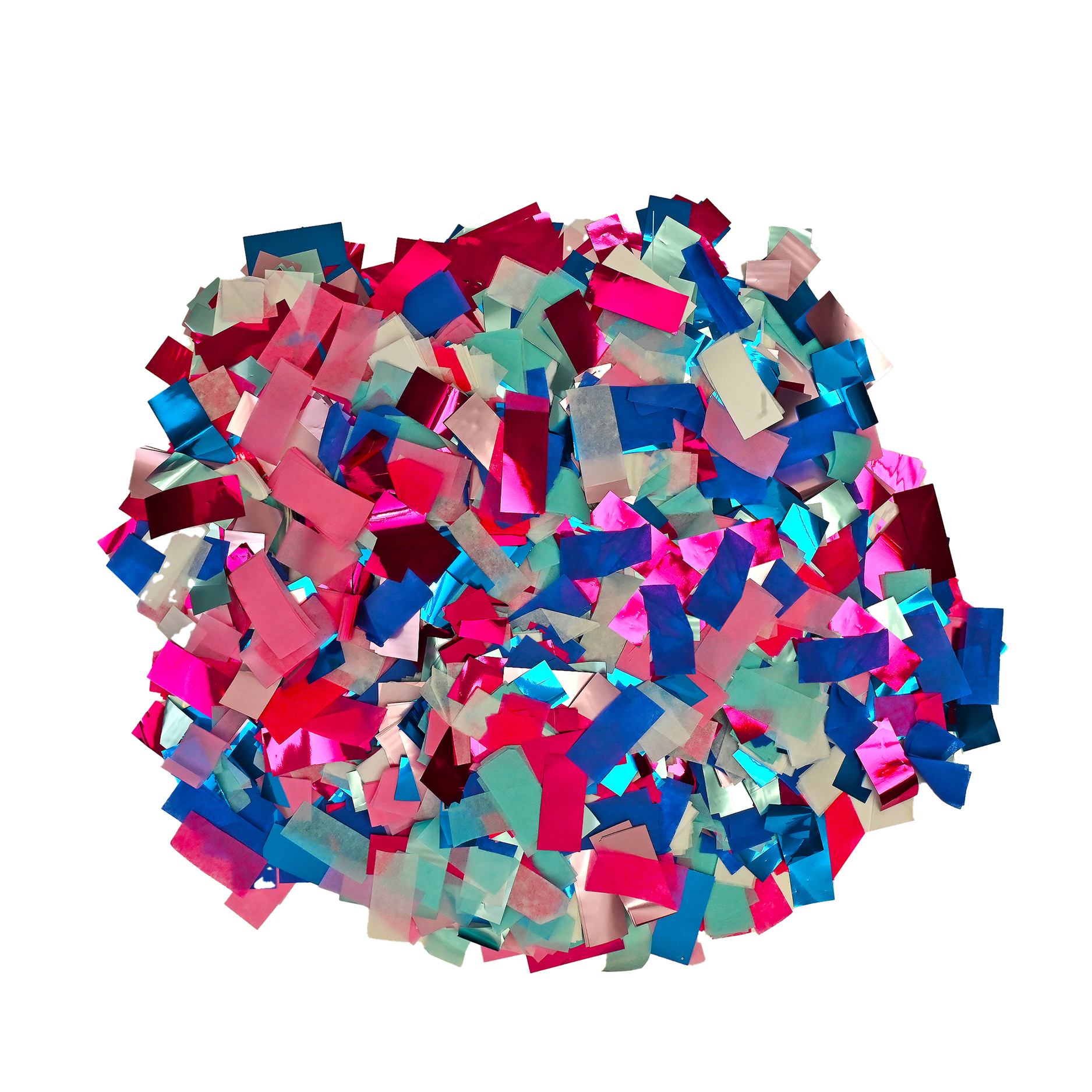 Bulk Gender Reveal Twin Confetti/Mixture of 11,997 pieces of biodegradable & flameproof Tissue Confetti w 3,095 pieces of flameproof Metallic Confetti.