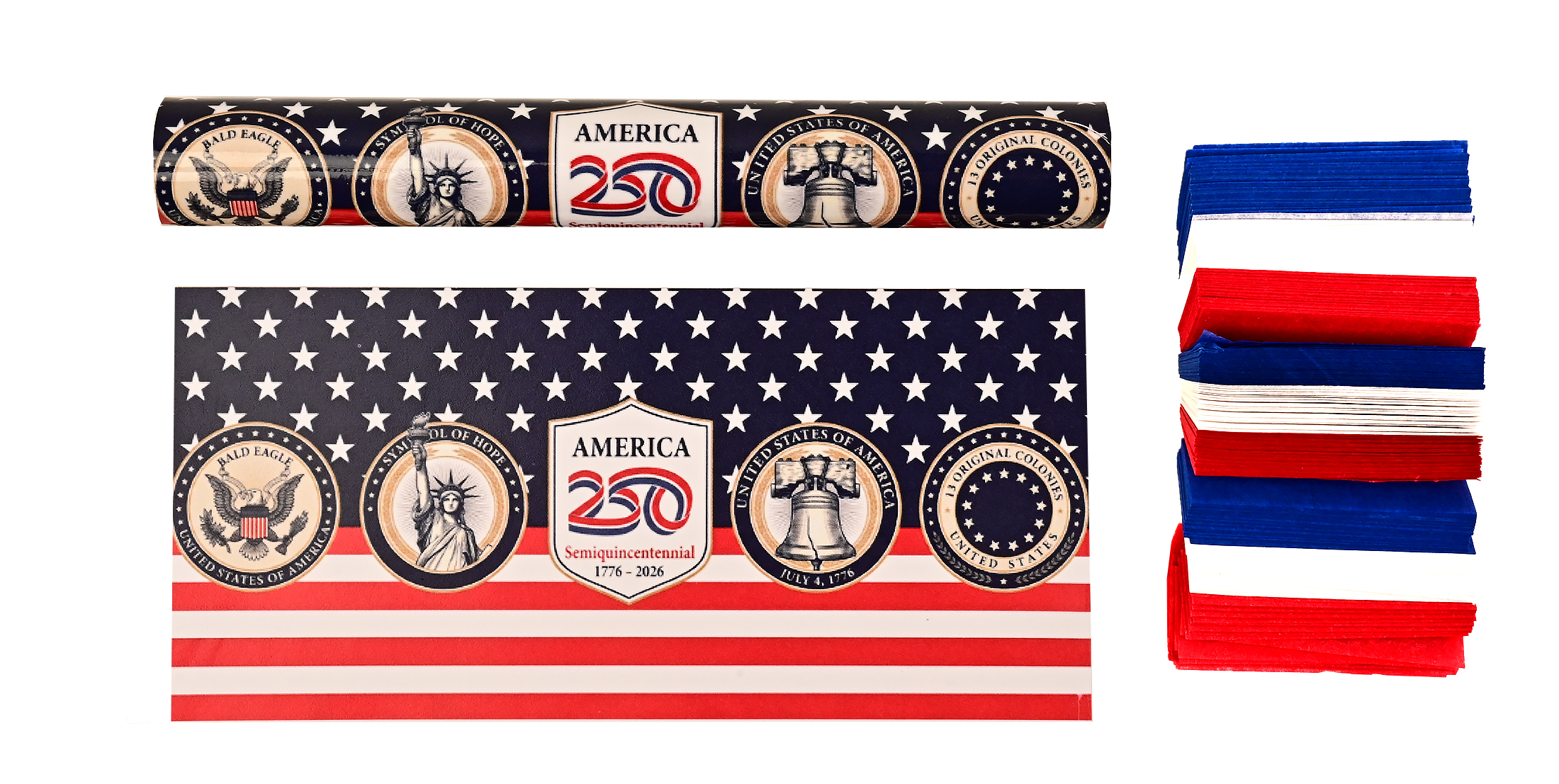 6" America 250 Patriotic Hand Flick Confetti Cannon