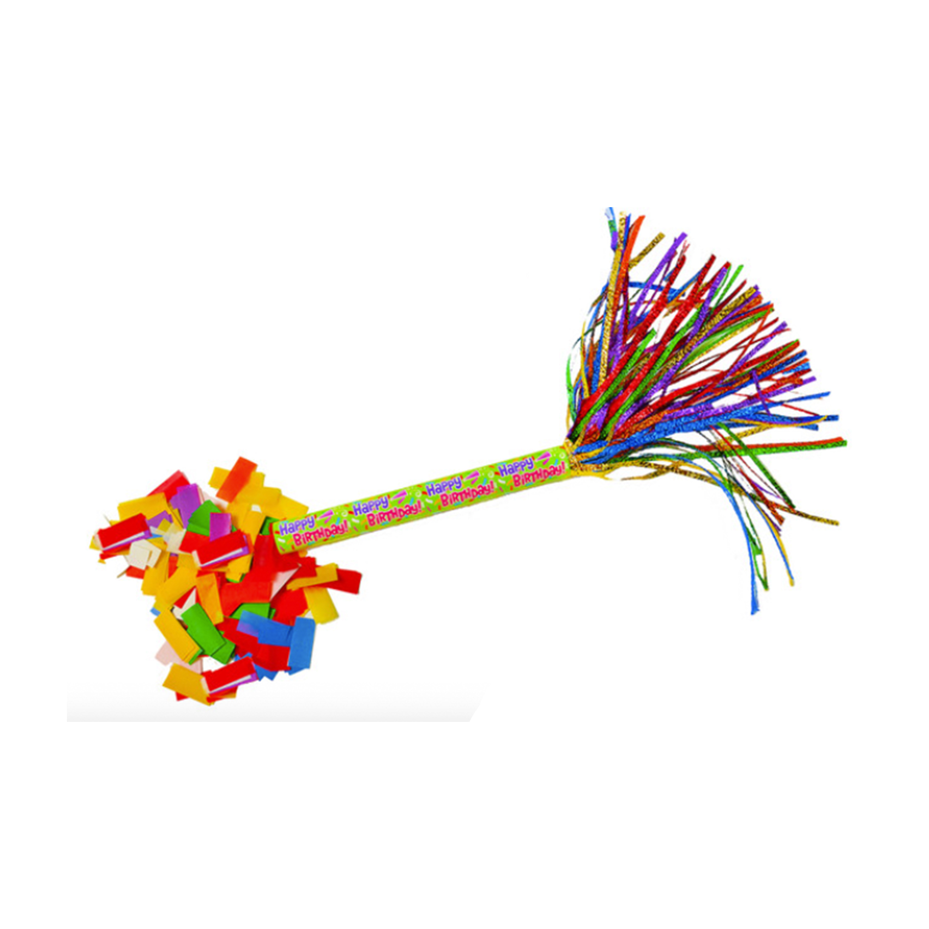 9" Hand Flick Happy Birthday Cannon w Biodegradable and Flameproof Multicolor Confetti
