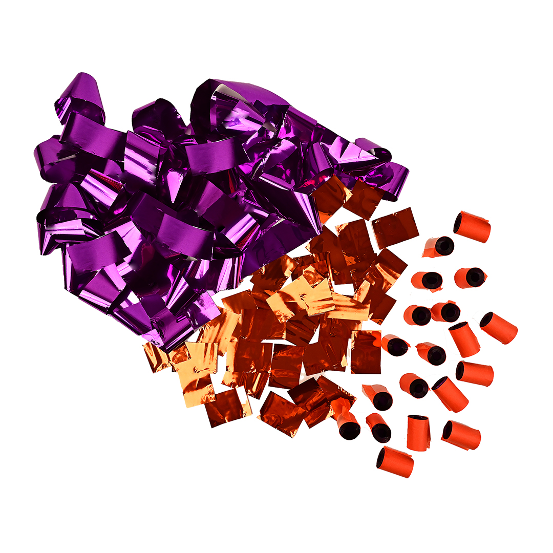 1 1/2" X 30' Stadium Metallic Streamers w/Metallic FETTI® - 20 per bag  1 1/2" X 30' Stadium Metallic Streamers w/Metallic FETTI® - 20 per bag