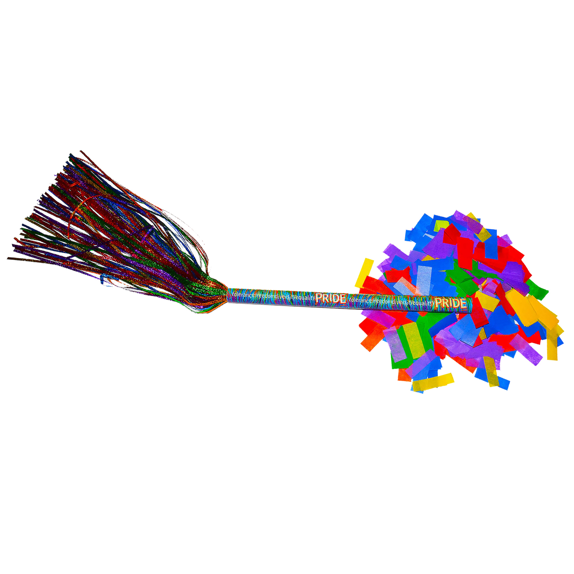 14” Hand Flick PRIDE FETTI® Cannon w Biodegradable & Flameproof Rainbow Confetti Tolerance/ Freedom/ Diversity/ Equality/ Pride on the tube